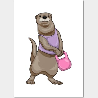 Otter Fitness Dumbbell Posters and Art